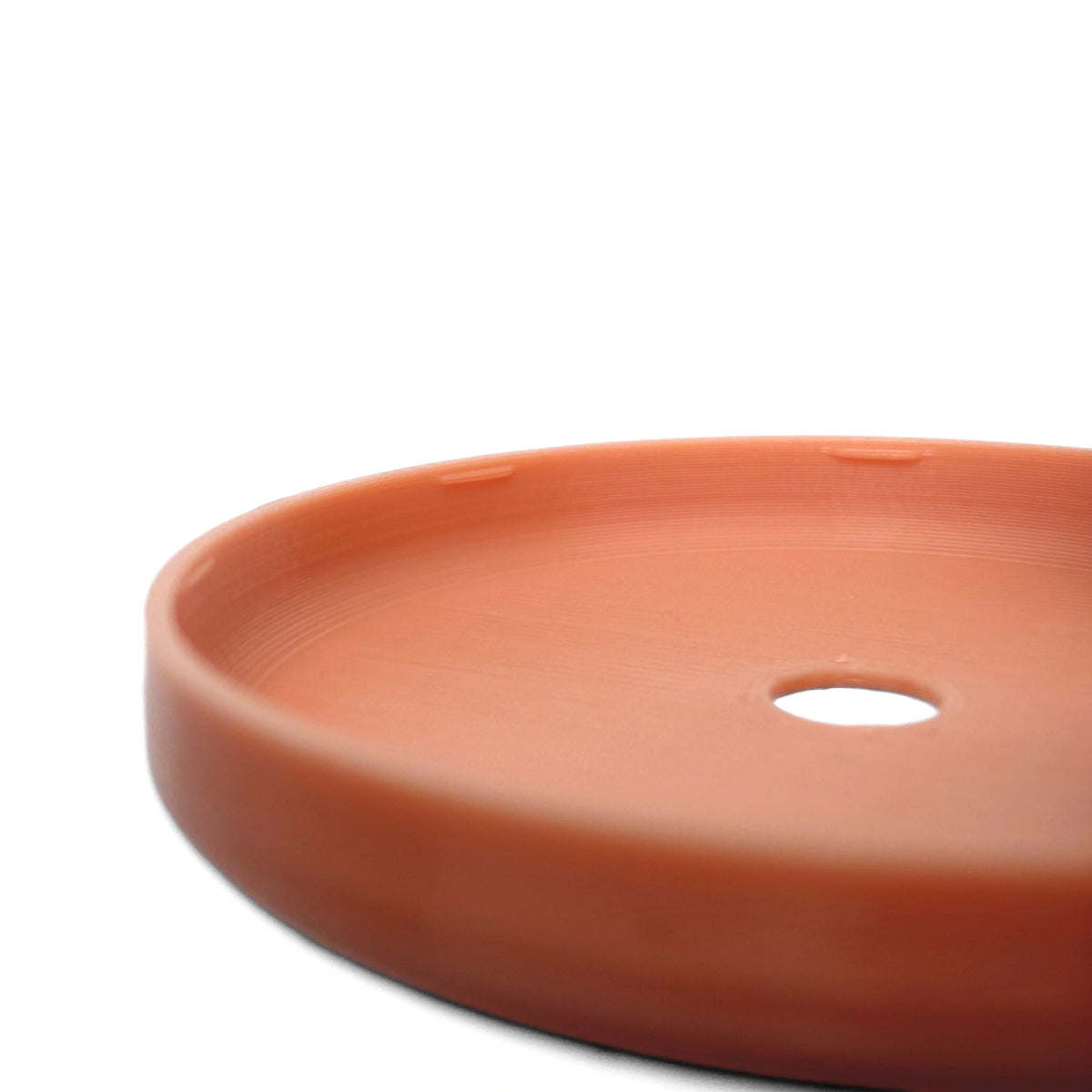 Coque beige rosé pour capteur FreeStyle Libre 2, vue macro du dessous