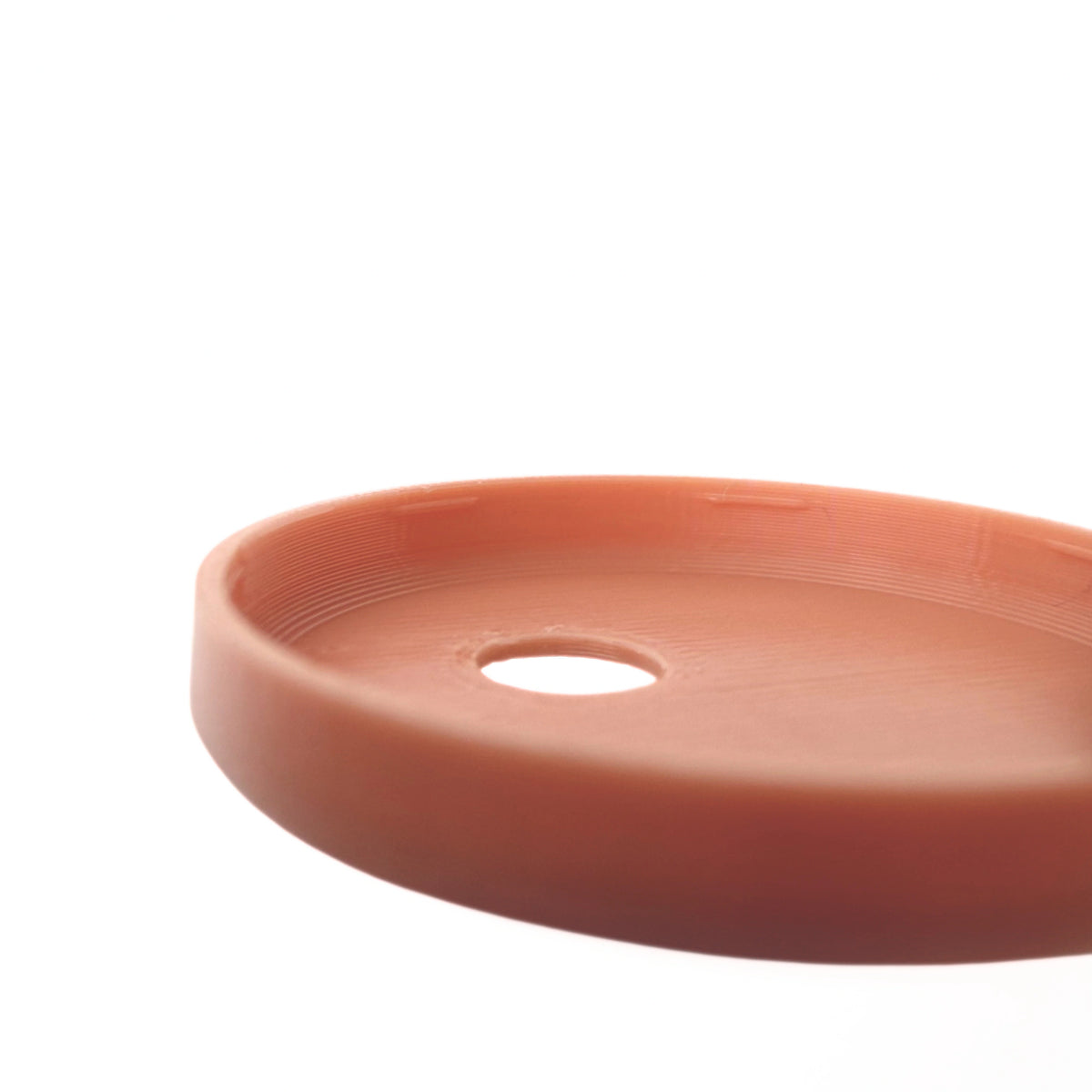 Coque beige rosé pour capteur FreeStyle Libre 3, vue macro du dessous