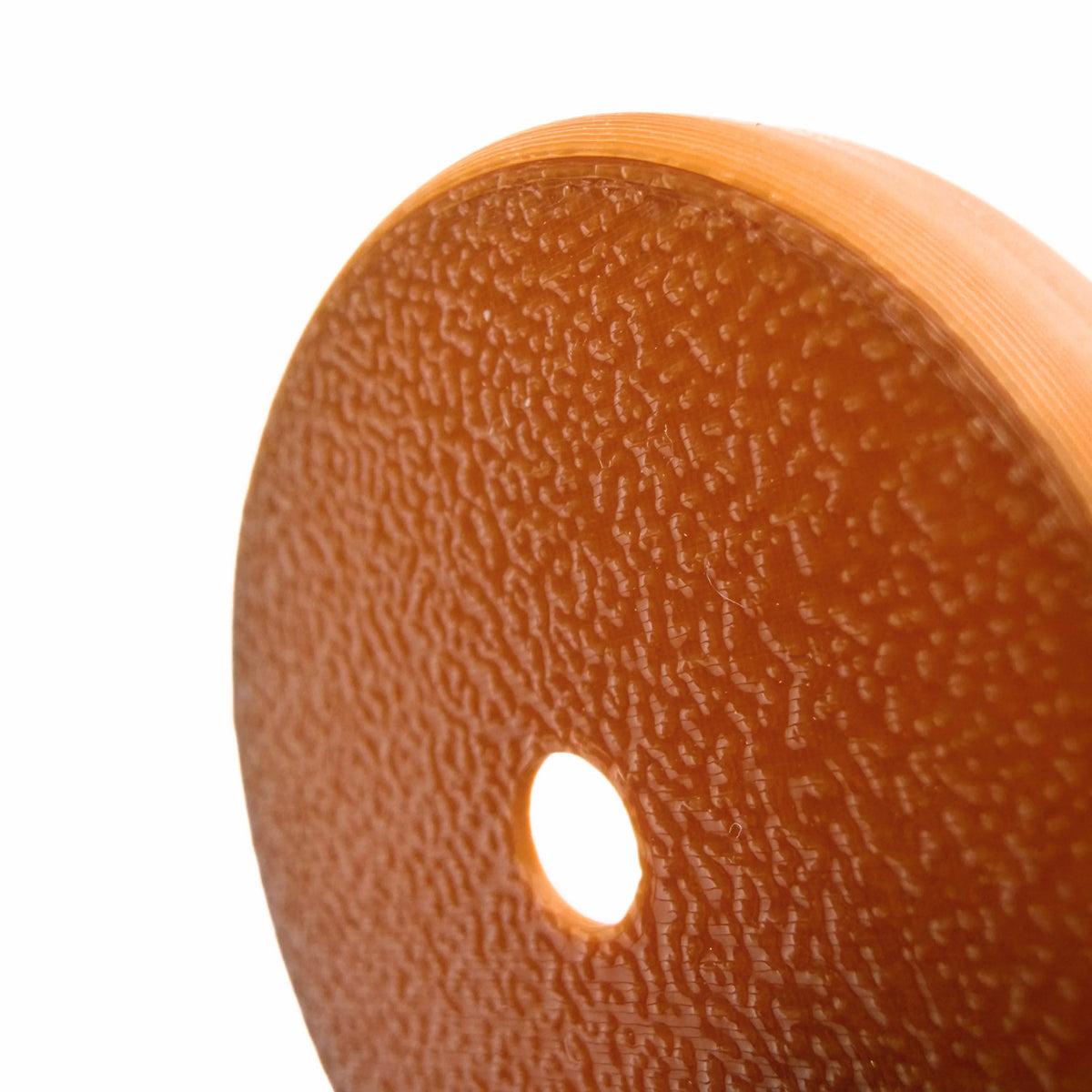 Coque marron clair pour capteur FreeStyle Libre 2, vue macro du dessus