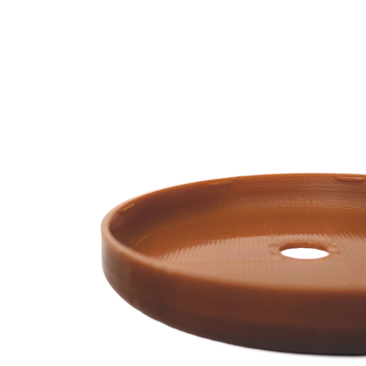 Coque marron cuivré pour capteur FreeStyle Libre 2, vue macro du dessous