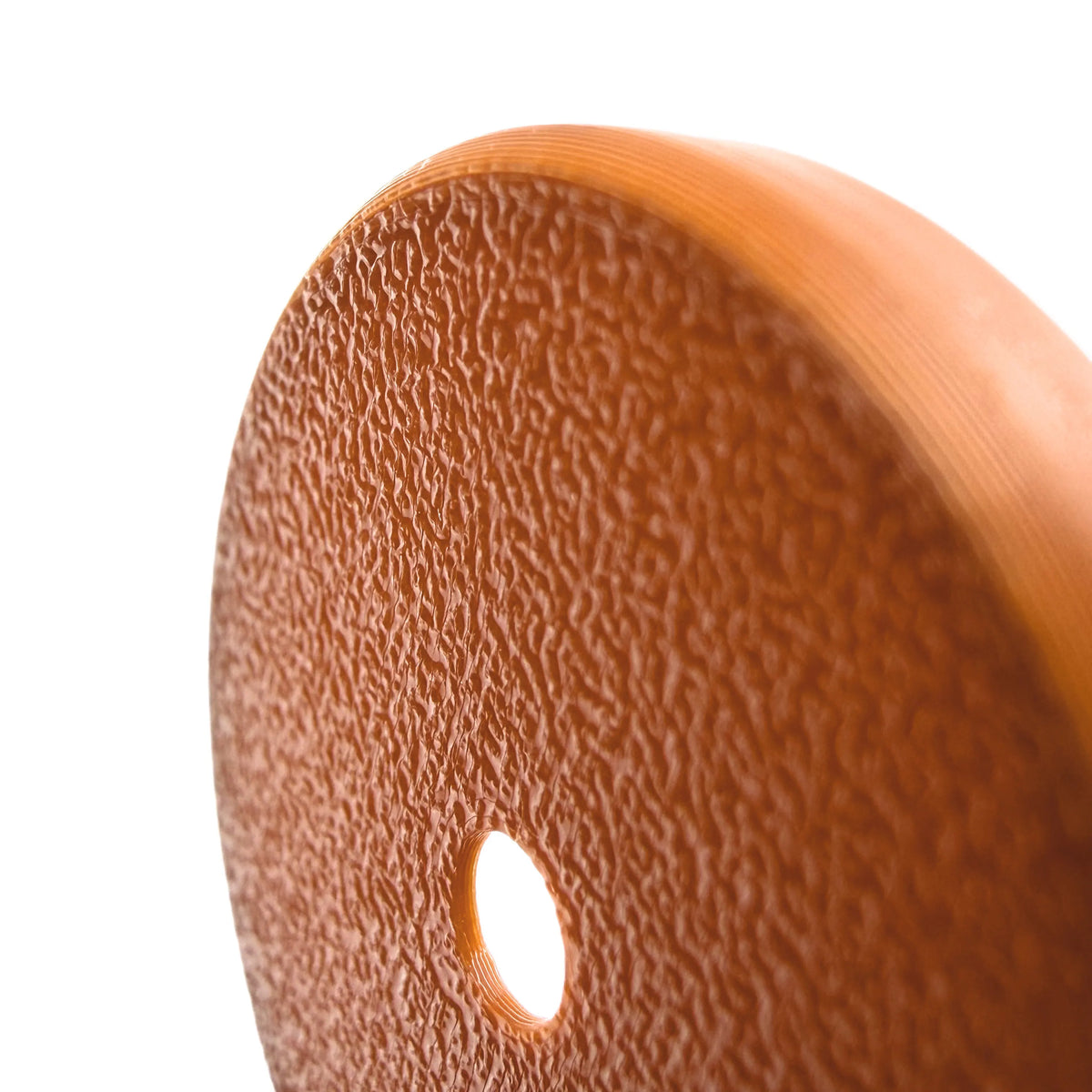 Coque marron cuivré pour capteur FreeStyle Libre 2, vue macro du dessus
