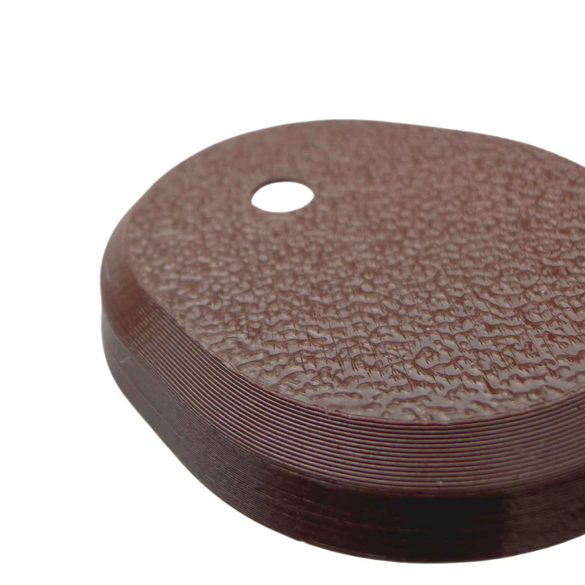 Coque marron ébène pour capteur Dexcom G7, vue macro du dessus
