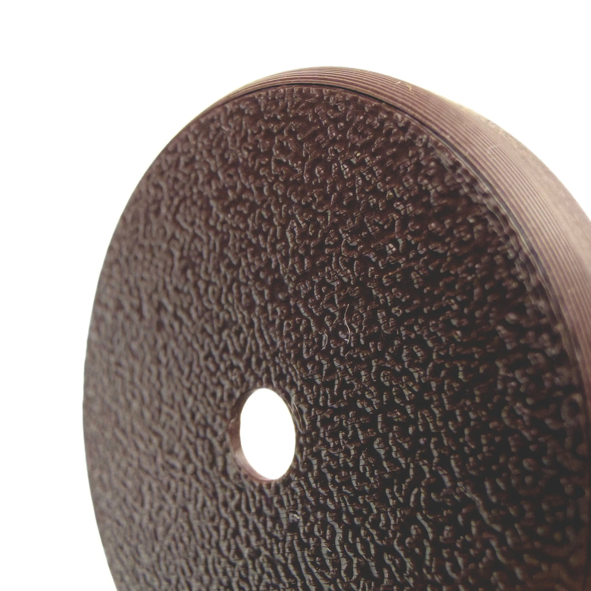 Coque marron ébène pour capteur FreeStyle Libre 2, vue macro du dessus