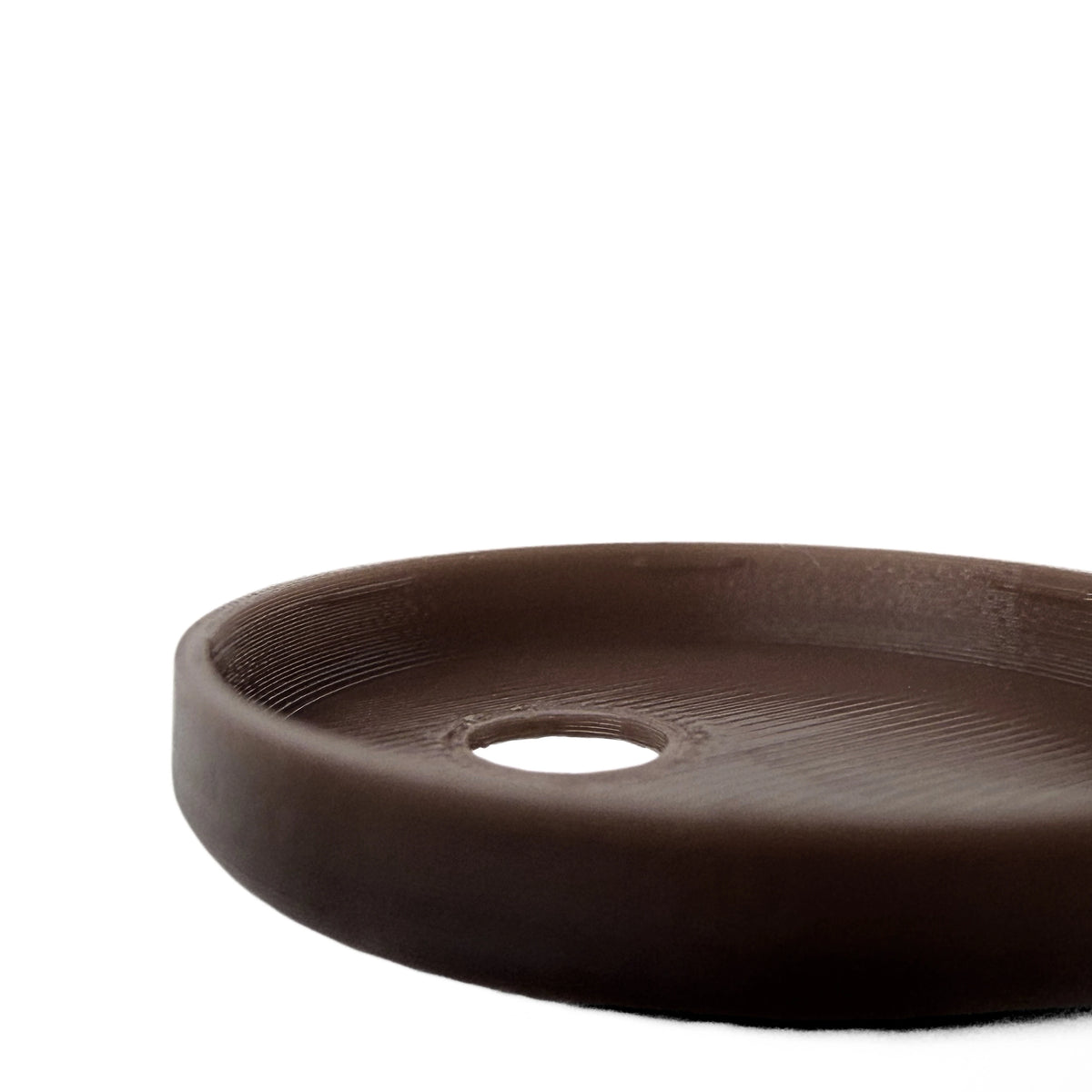 Coque marron ébène pour capteur FreeStyle Libre 3, vue macro du dessous