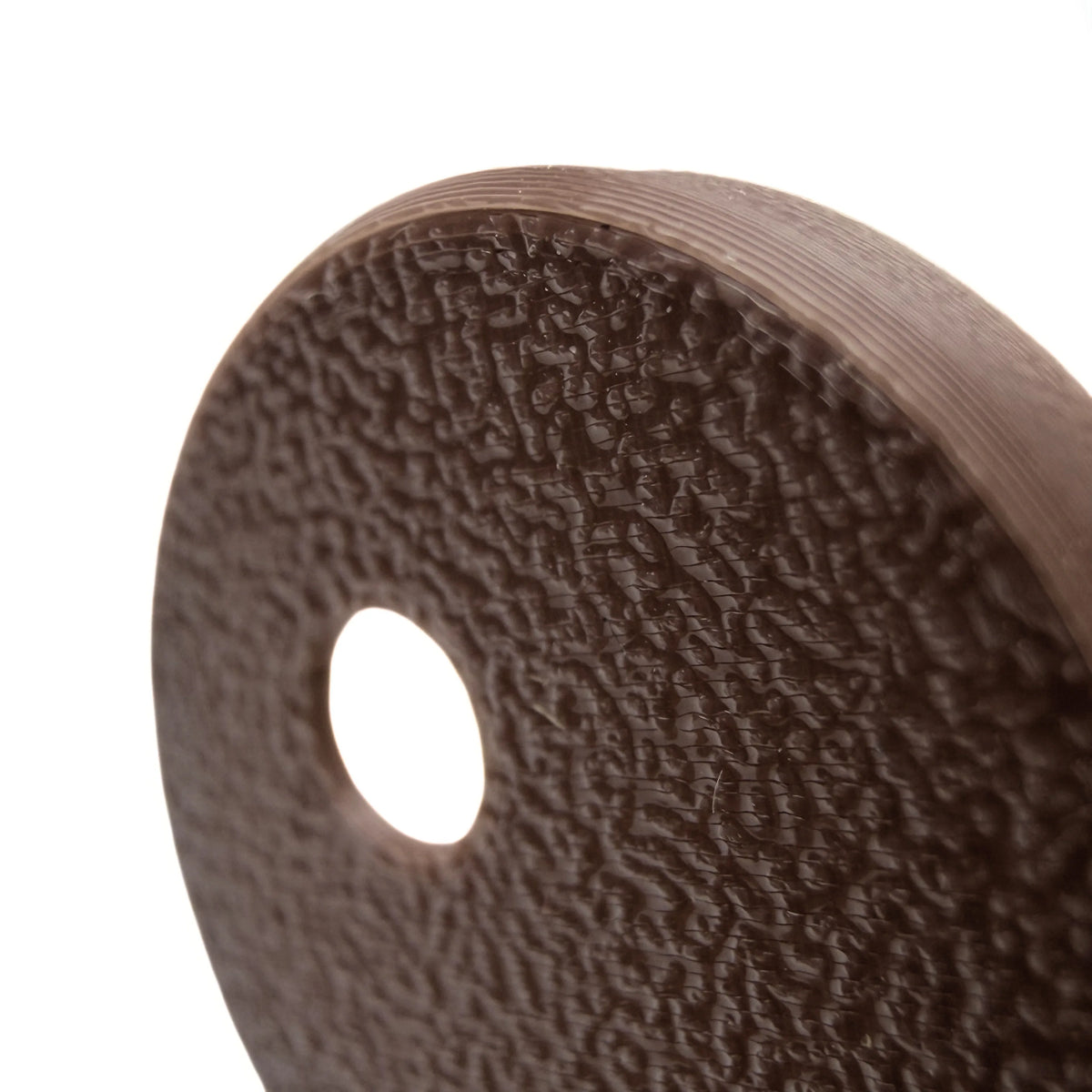 Coque marron ébène pour capteur FreeStyle Libre 3, vue macro du dessus